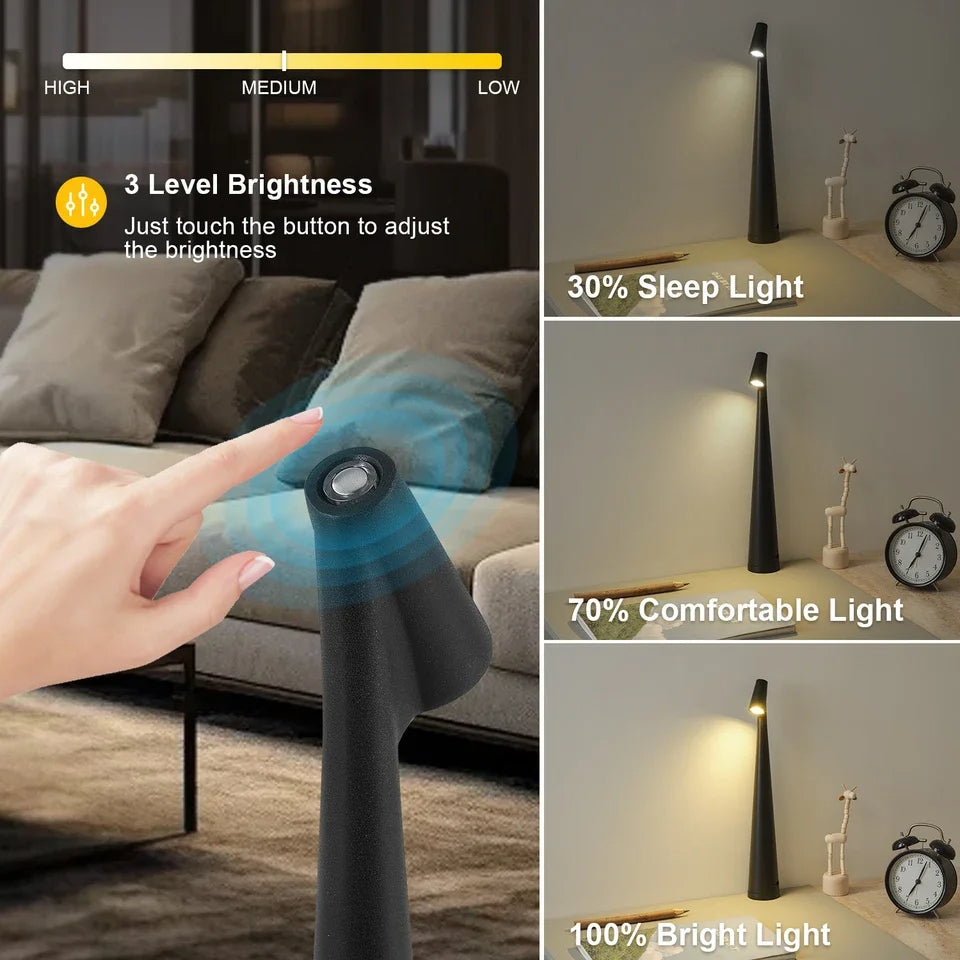 Rechargeable Desk Lamp with Touch Sensor and Three Color Temperatures All Vera Mart