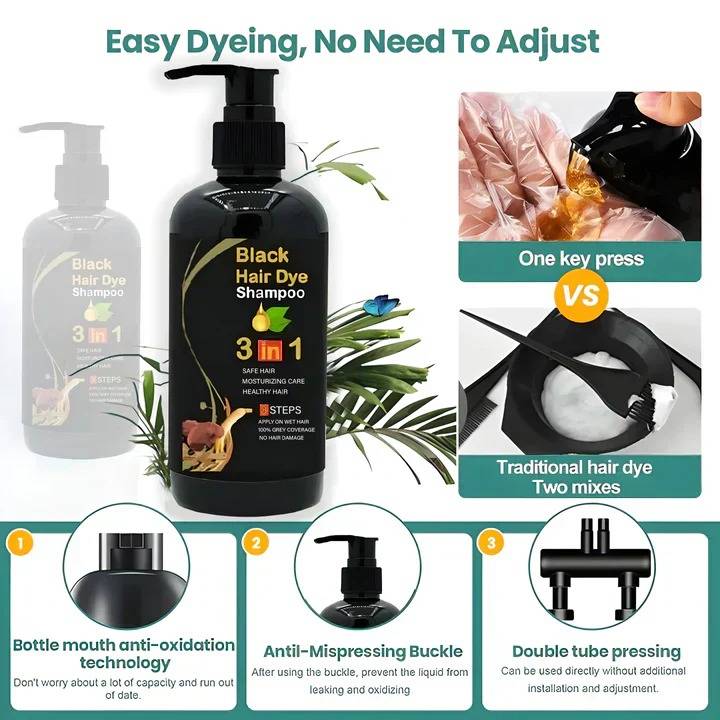 Gray Root Cover Shampoo with Plant Extracts and 10-Minute Application All Vera Mart