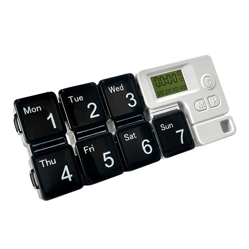 Weekly Pill Organizer with Four Daily Alarms and Memory Function All Vera Mart