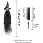 Glowing Witch Figures with Sound Sensor and Flickering Lights, 59in Tall Set of 3 All Vera Mart