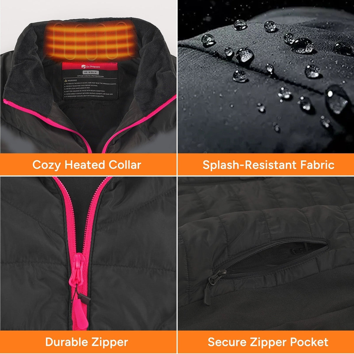Women's Heated Vest with 6 Heating Zones and 3 Temperature Levels, Machine Washable All Vera Mart