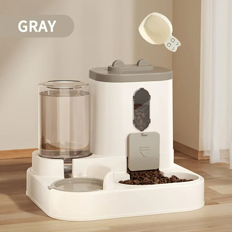 Automatic Pet Feeder with Gravity Refill System and Siphon Water Control All Vera Mart