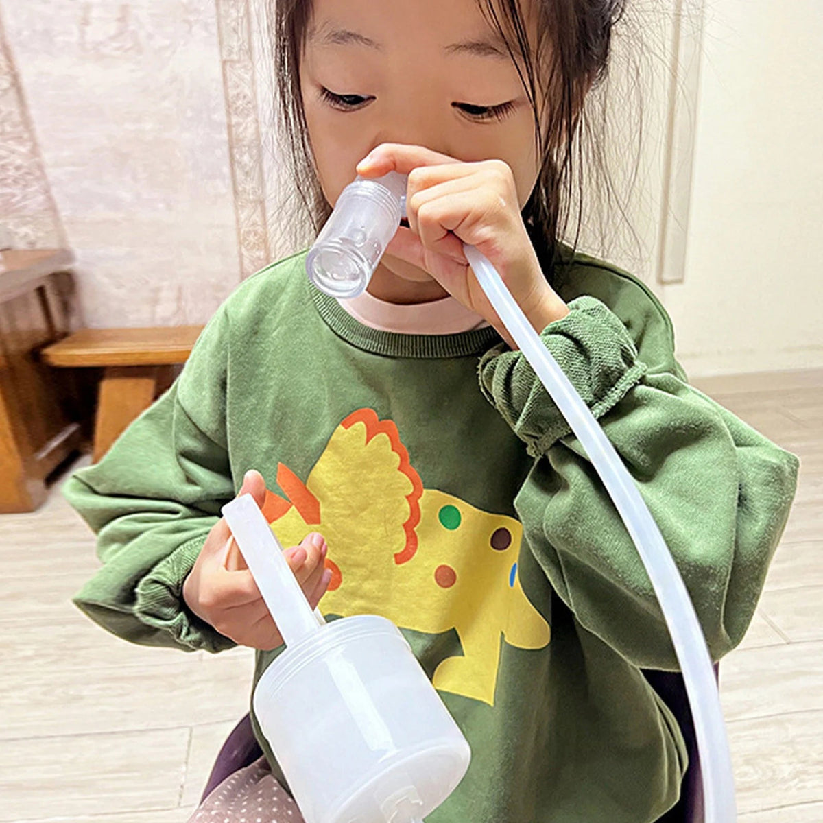 Manual Nasal Suction Tool with Soft Silicone Tip and Anti Reflux Valve for Infants All Vera Mart