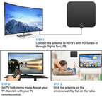 Indoor HDTV Antenna with 300 Mile Range and Signal Amplifier, 10ft Cable All Vera Mart