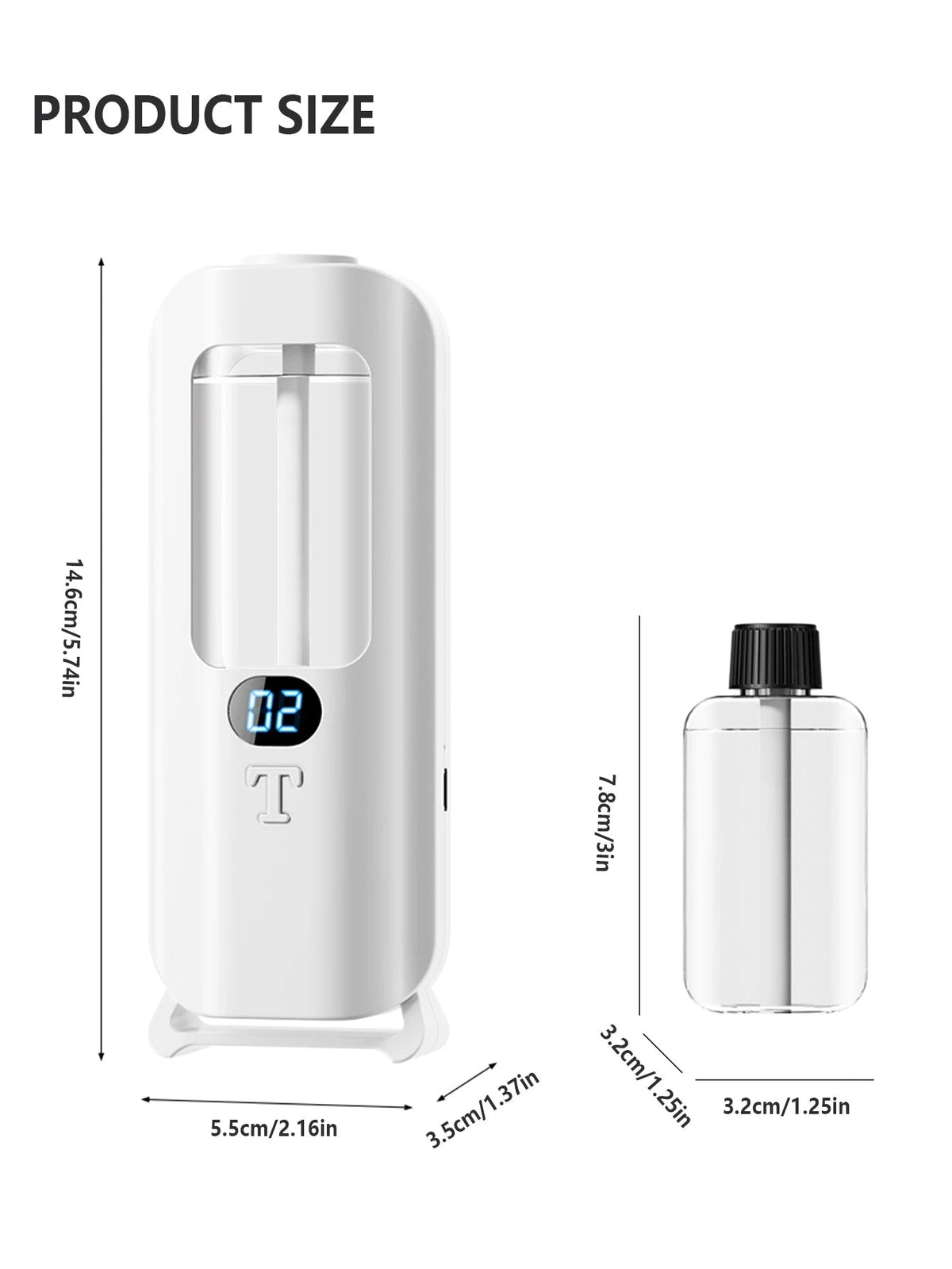 Essential Oil Diffuser with 5 Spray Modes and Screen Display, Rechargeable All Vera Mart