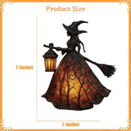 Witch Silhouette Table Lamp with Stained Gown and Battery Operation All Vera Mart