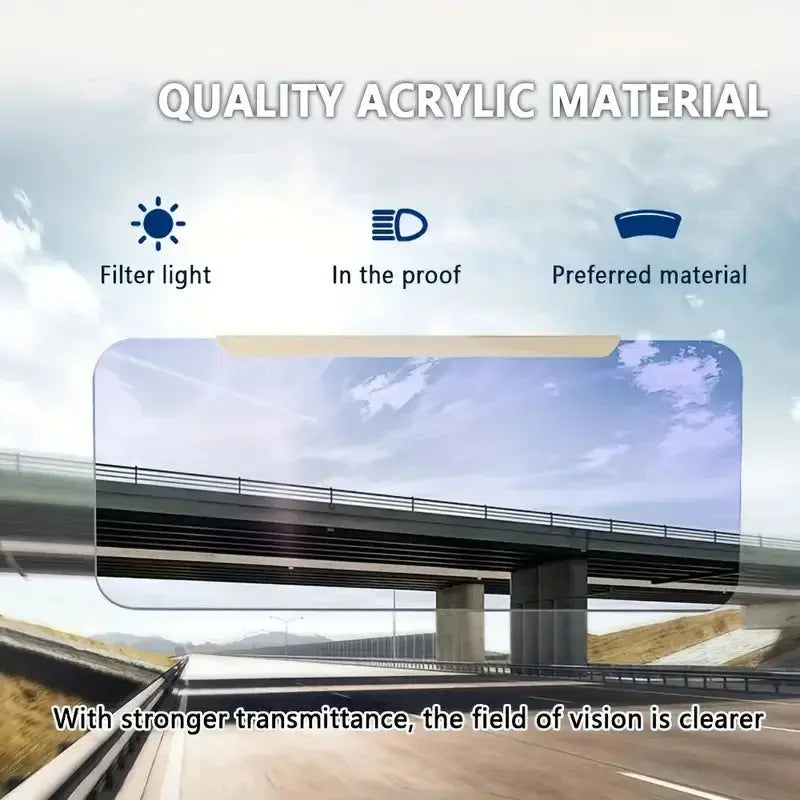 Sun Visor Extender with Anti-Glare Shield and Adjustable 180° Mount, Clip Strap Fit All Vera Mart