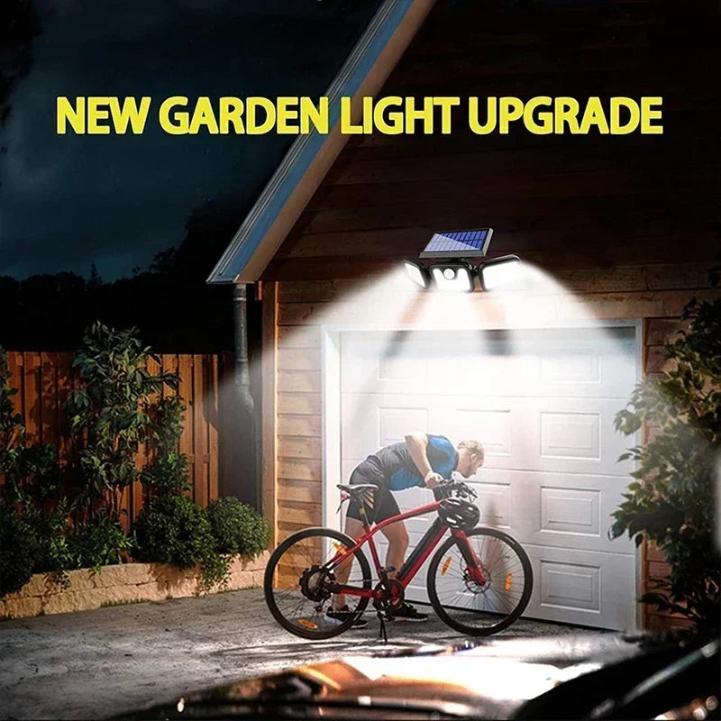 Solar Motion Sensor Light with 74 LEDs and Adjustable Head for Outdoor Pathways All Vera Mart