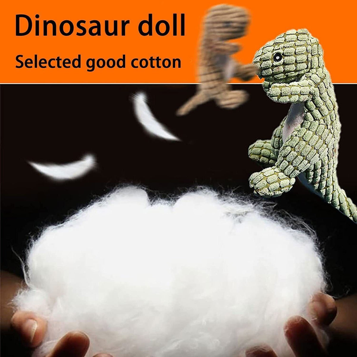 Dinosaur Toy with Corn Wool Construction and Molded Details, Indoor Outdoor Play All Vera Mart