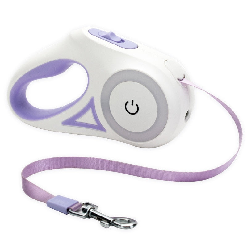 Retractable Dog Leash with Built-In LED Light and Auto-Brake, 118 Inch All Vera Mart
