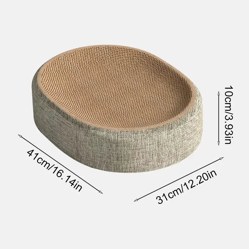 Sisal Cat Scratcher Bed with Curved Resting Bowl and Anti-Slip Base All Vera Mart