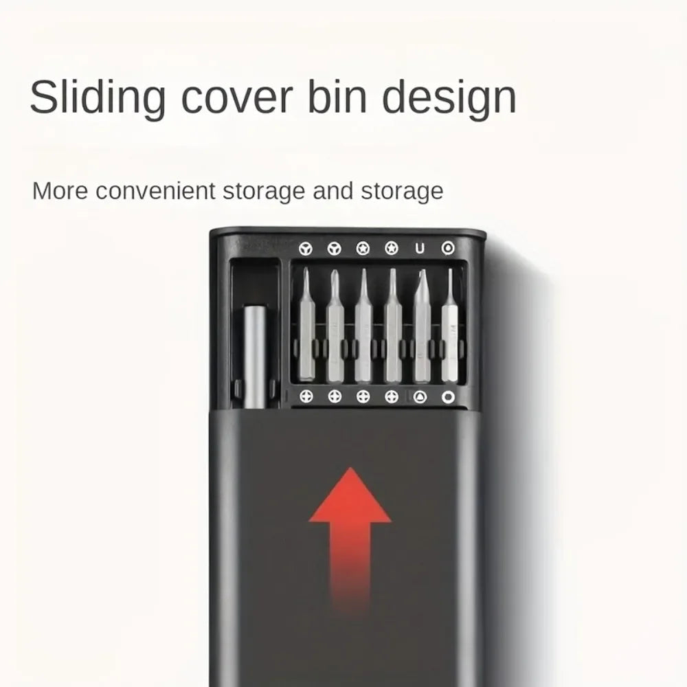 48-Bit Precision Screwdriver Set with Magnetic Aluminum Handle and Compact Storage Case All Vera Mart