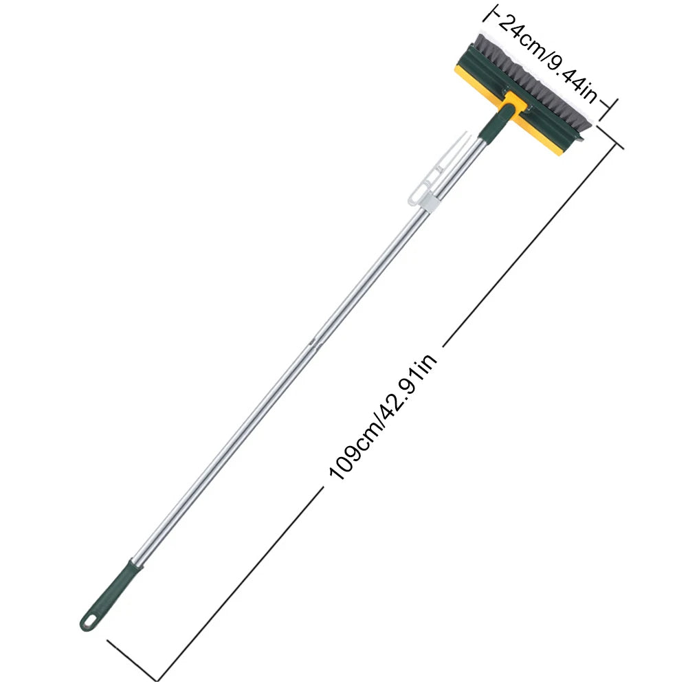 Extended Handle Floor Brush with Rotating Head and Built-In Scraper All Vera Mart