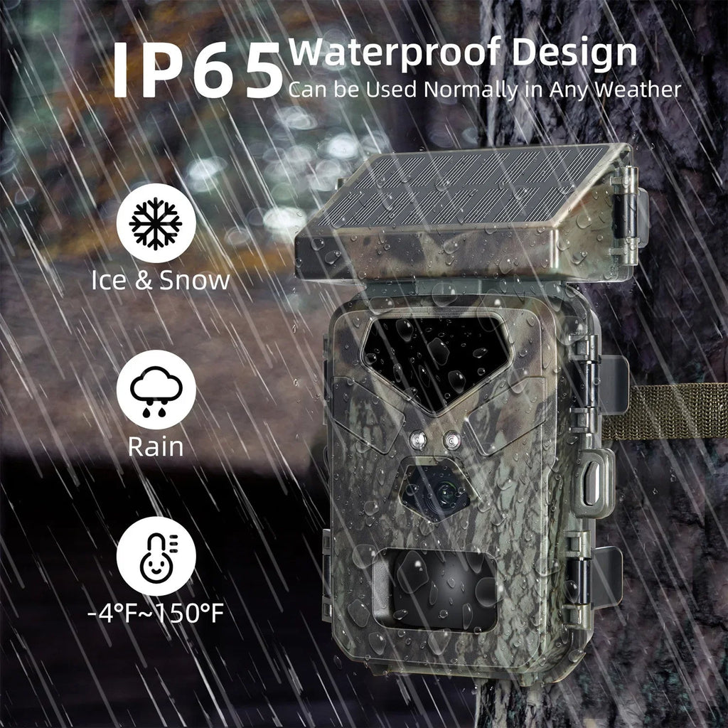 Solar Trail Camera with 20MP Photo and 1080P Video, Night Vision All Vera Mart