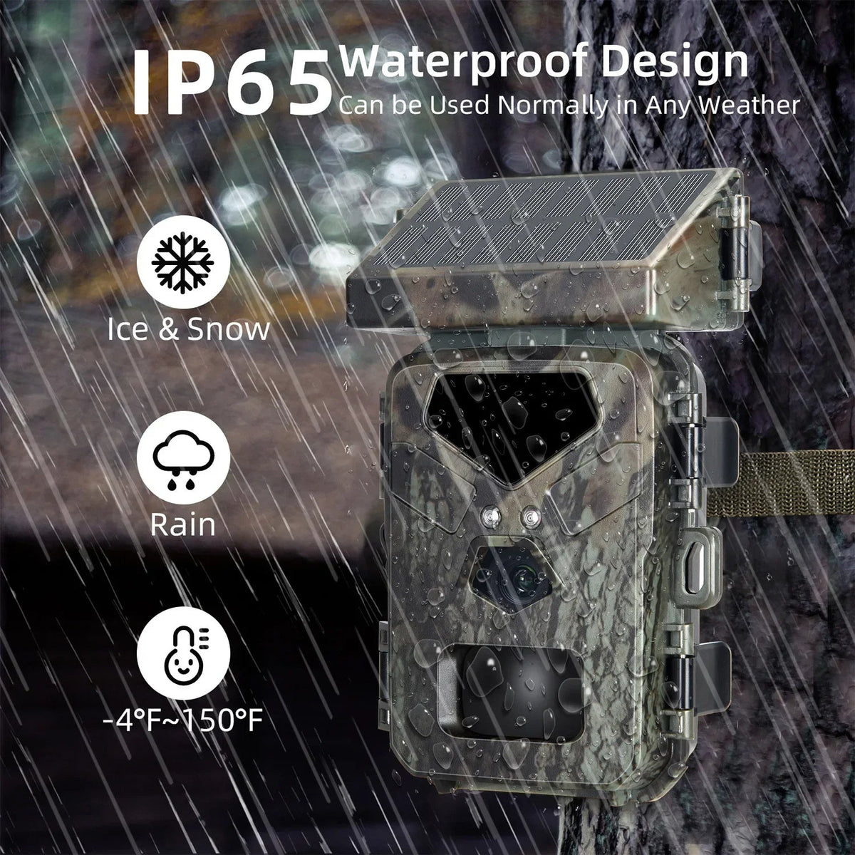 Solar Trail Camera with 20MP Photo and 1080P Video, Night Vision All Vera Mart