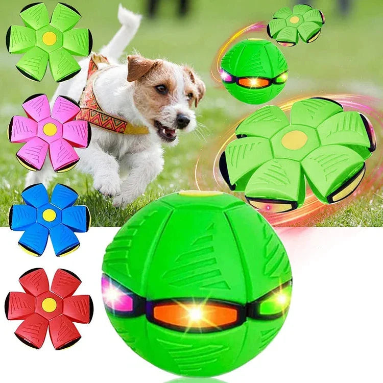 Transforming Flying Disc Ball with Motion Activated Light and Textured Grip All Vera Mart