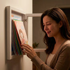 Artwork Display Frame with Magnetic Latch and 150-Sheet Storage Capacity All Vera Mart
