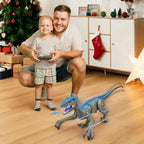 Velociraptor Toy with 2.4GHz Remote and Lifelike Motion, Lights, Rechargeable USB All Vera Mart