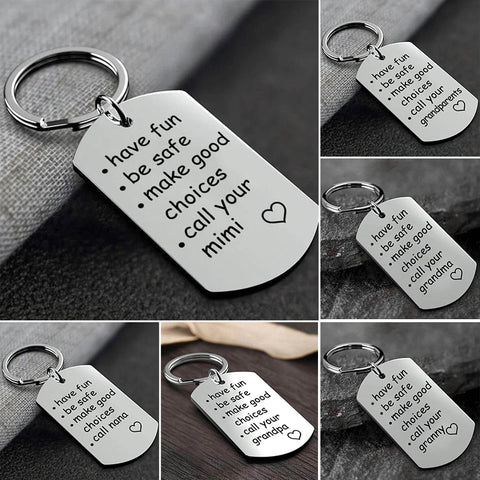 Engraved Stainless Steel Keychain with Daily Reminder Message and Key Ring Attachment All Vera Mart