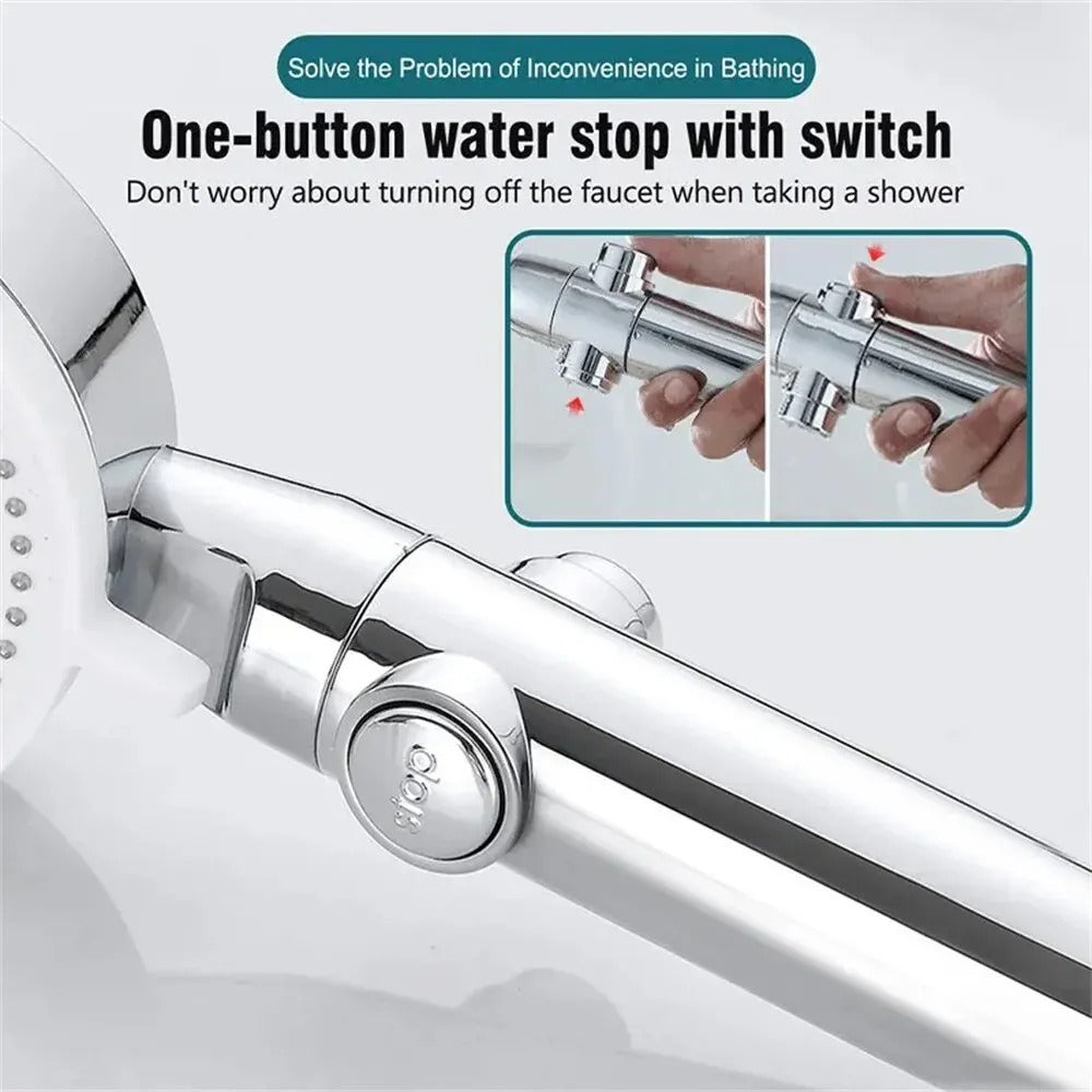 Handheld Shower Head with 5 Spray Patterns and Built-In Flow Control All Vera Mart