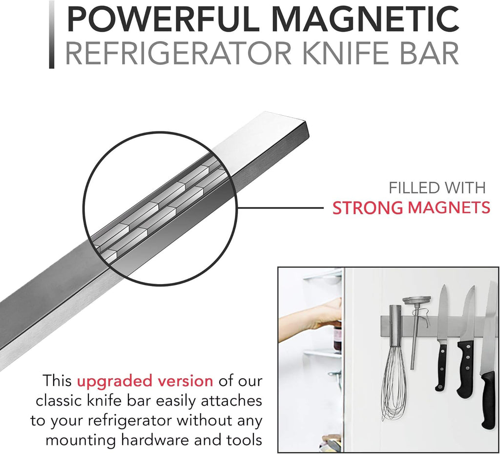 Stainless Steel Magnetic Knife Holder with Wall Mounting Hardware, 14-Inch All Vera Mart