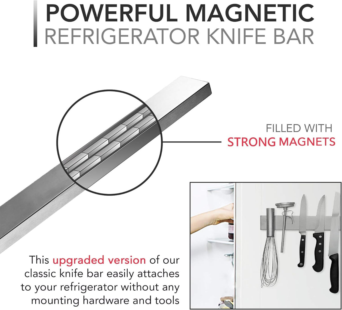 Stainless Steel Magnetic Knife Holder with Wall Mounting Hardware, 14-Inch All Vera Mart