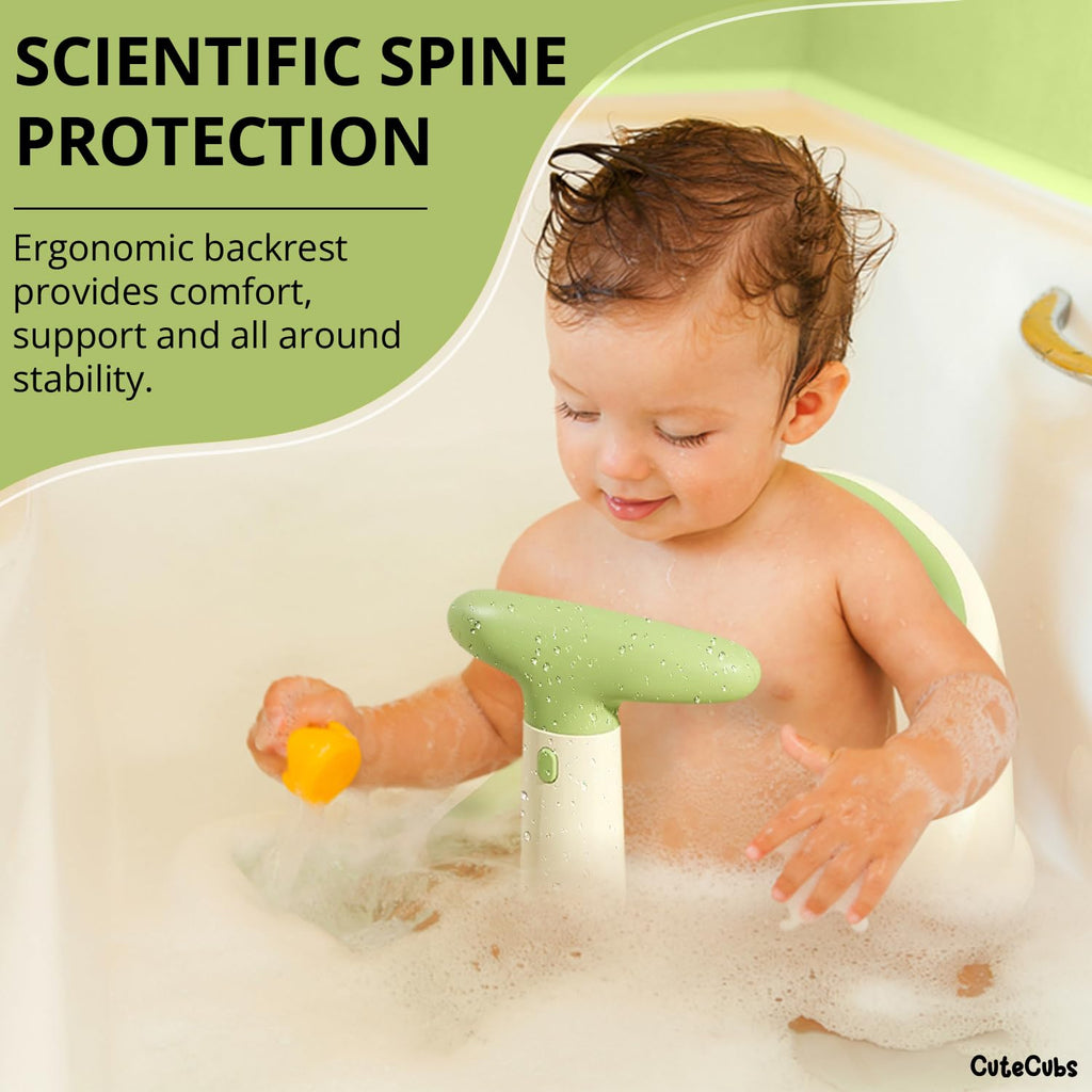 Infant Bath Seat with Wireless Thermometer and Mesh Sling, Suction Cup Base All Vera Mart