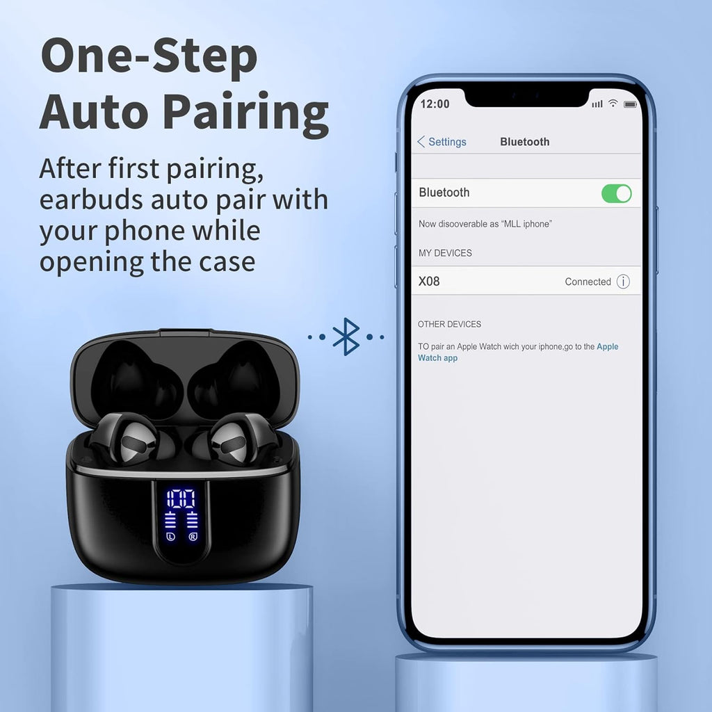 Wireless Earbuds with 60-Hour Battery and Dual Charging, IPX5 Sweat Resistant All Vera Mart