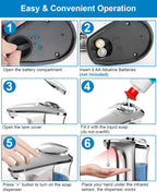 Sensor Activated Soap Dispenser with Adjustable Output and Aluminum Body All Vera Mart