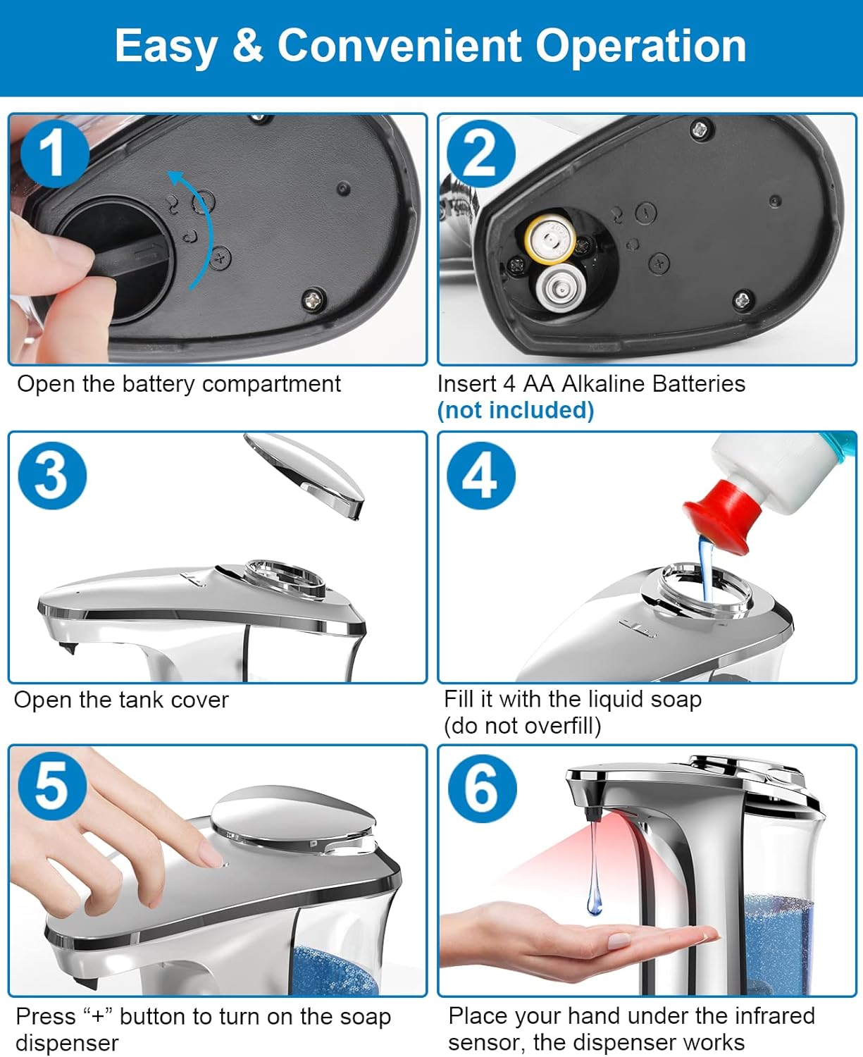 Sensor Activated Soap Dispenser with Adjustable Output and Aluminum Body All Vera Mart