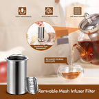 Loose Leaf Tea Brewing Pot 1000ml with Stainless Steel Mesh Infuser and Non-Drip Spout All Vera Mart