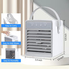 Evaporative Mist Cooler with 7-Color Night Light and 3-Speed Fan, Portable USB All Vera Mart