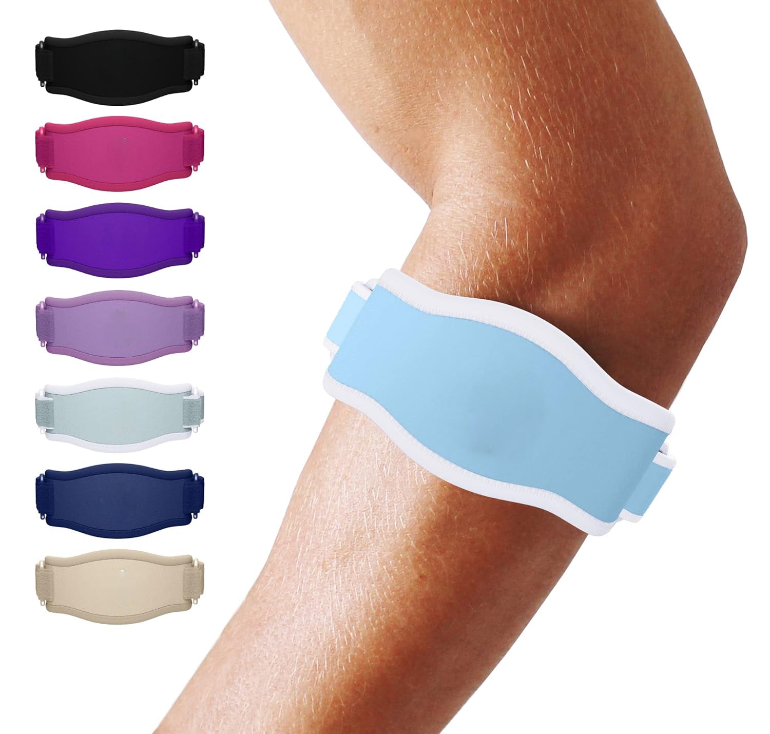 Adjustable Elbow Compression Brace with Triple Strap Support and Moisture Wicking All Vera Mart