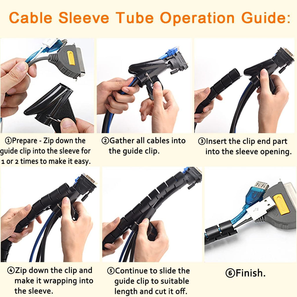 Cable Sleeve Organizer with Spring Loaded Tool and Expandable Design, 2 Meter Length All Vera Mart
