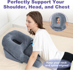 Post Surgery Face Down Pillow with Memory Foam and Adjustable Airflow, Dark Grey All Vera Mart
