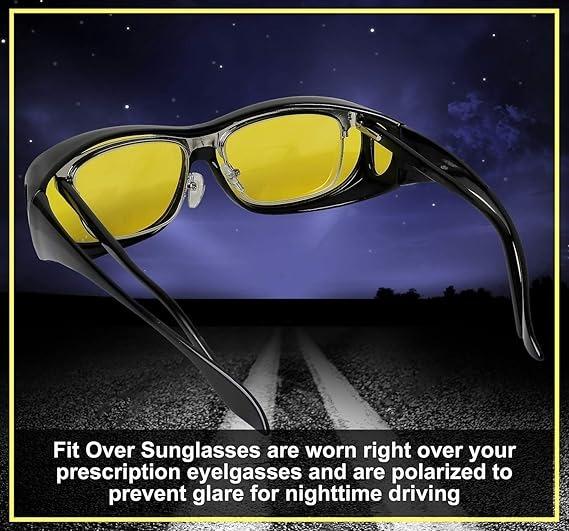 Yellow Polarized Driving Glasses with UV400 Protection and Wraparound Design All Vera Mart