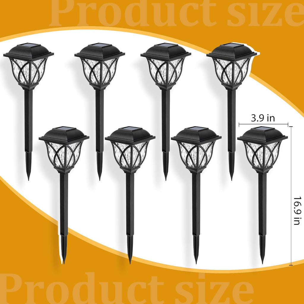 Solar Pathway Lights with Automatic Dusk Activation and Water Ripple Pattern, 6-Pack All Vera Mart