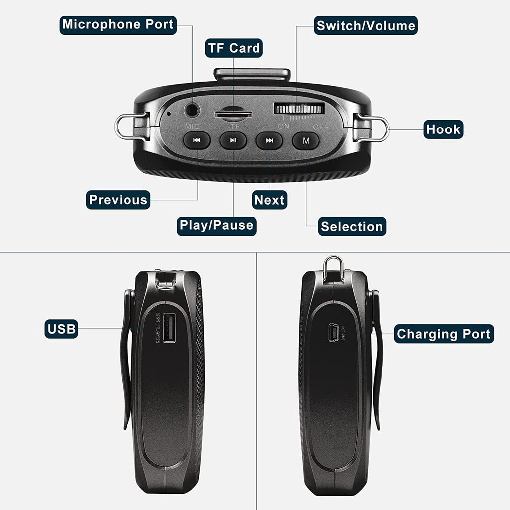 Voice Amplifier with Gooseneck Microphone and Noise Reduction, 10W Speaker for Groups All Vera Mart