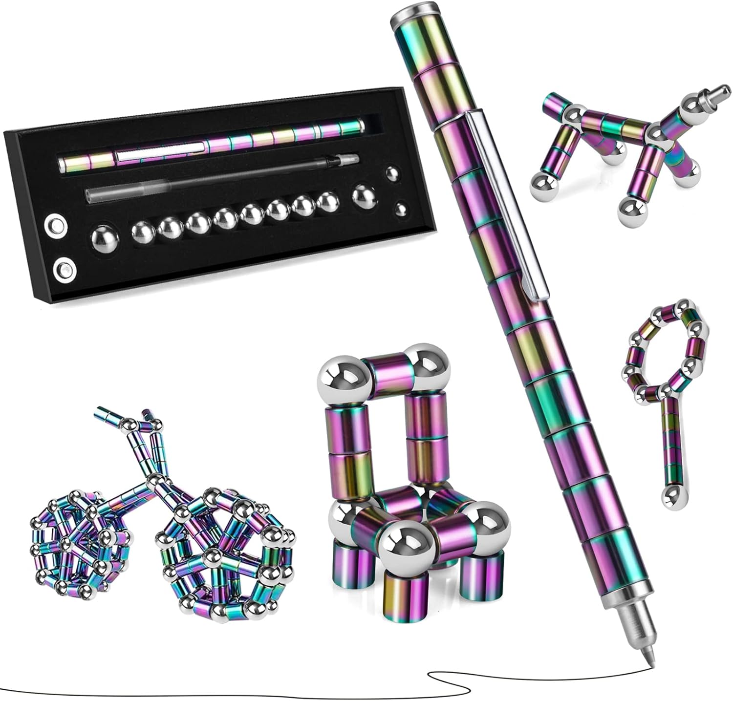 Magnetic Fidget Pen with Steel Balls and Touchscreen Tips All Vera Mart