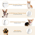 Cordless Dog Clipper with Titanium Ceramic Blades and Four Interchangeable Heads All Vera Mart