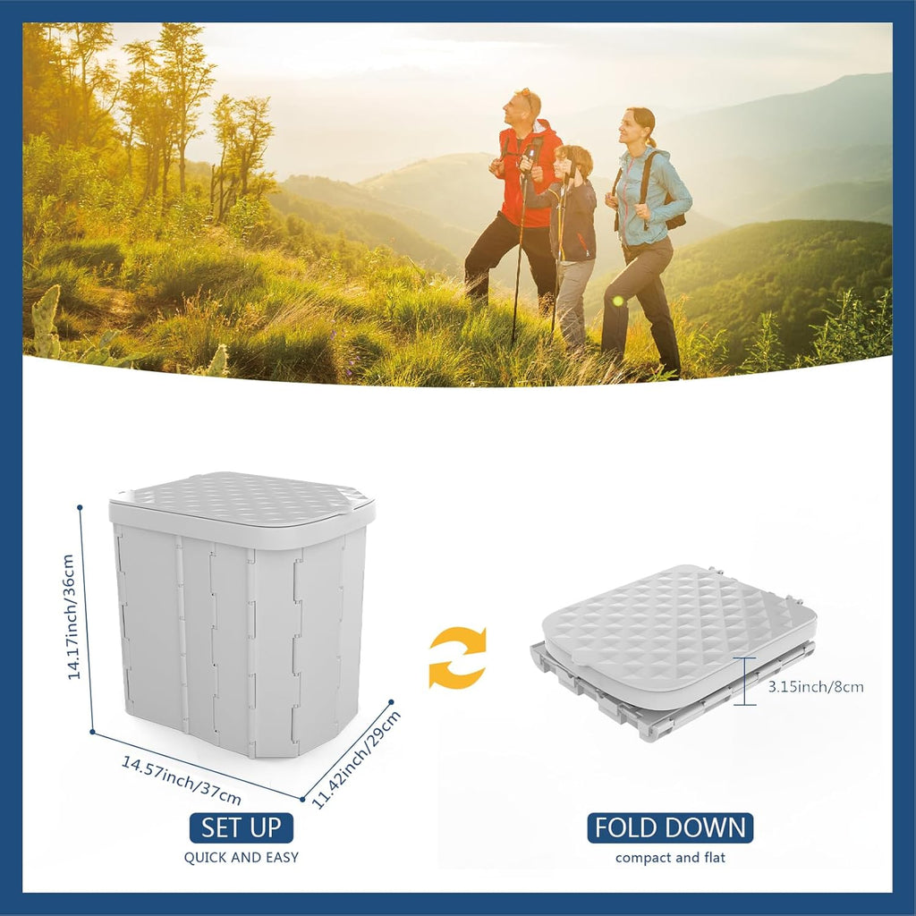 Portable Toilet Seat with Ergonomic Design and Integrated Lid for Camping All Vera Mart