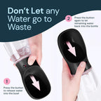 Dog Water Bottle with Attached Bowl and One Hand Button Control, 19oz All Vera Mart