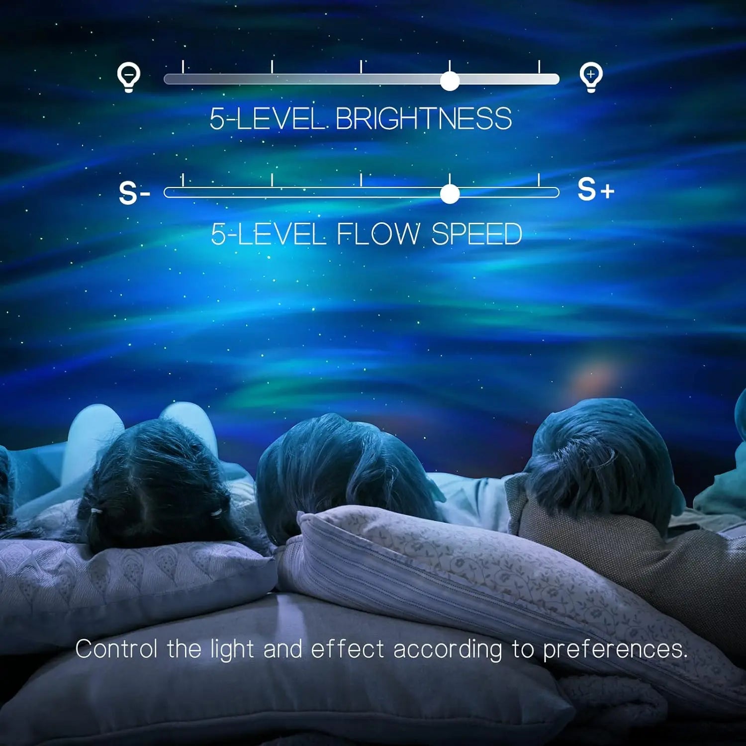 Northern Lights Projector with Built-In Speaker and Remote, Dimmable LED Effects All Vera Mart