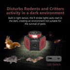 Ultrasonic Rodent Deterrent with LED Strobe Lights and Four Switching Modes All Vera Mart
