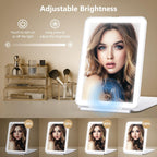 Portable Makeup Mirror with 10X Magnification and LED Lighting, Rechargeable All Vera Mart