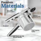 Stainless Steel Potato Ricer with Silicone Grip Handles and 3mm Holes All Vera Mart
