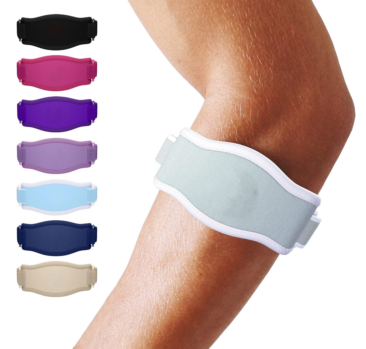 Adjustable Elbow Compression Brace with Triple Strap Support and Moisture Wicking All Vera Mart