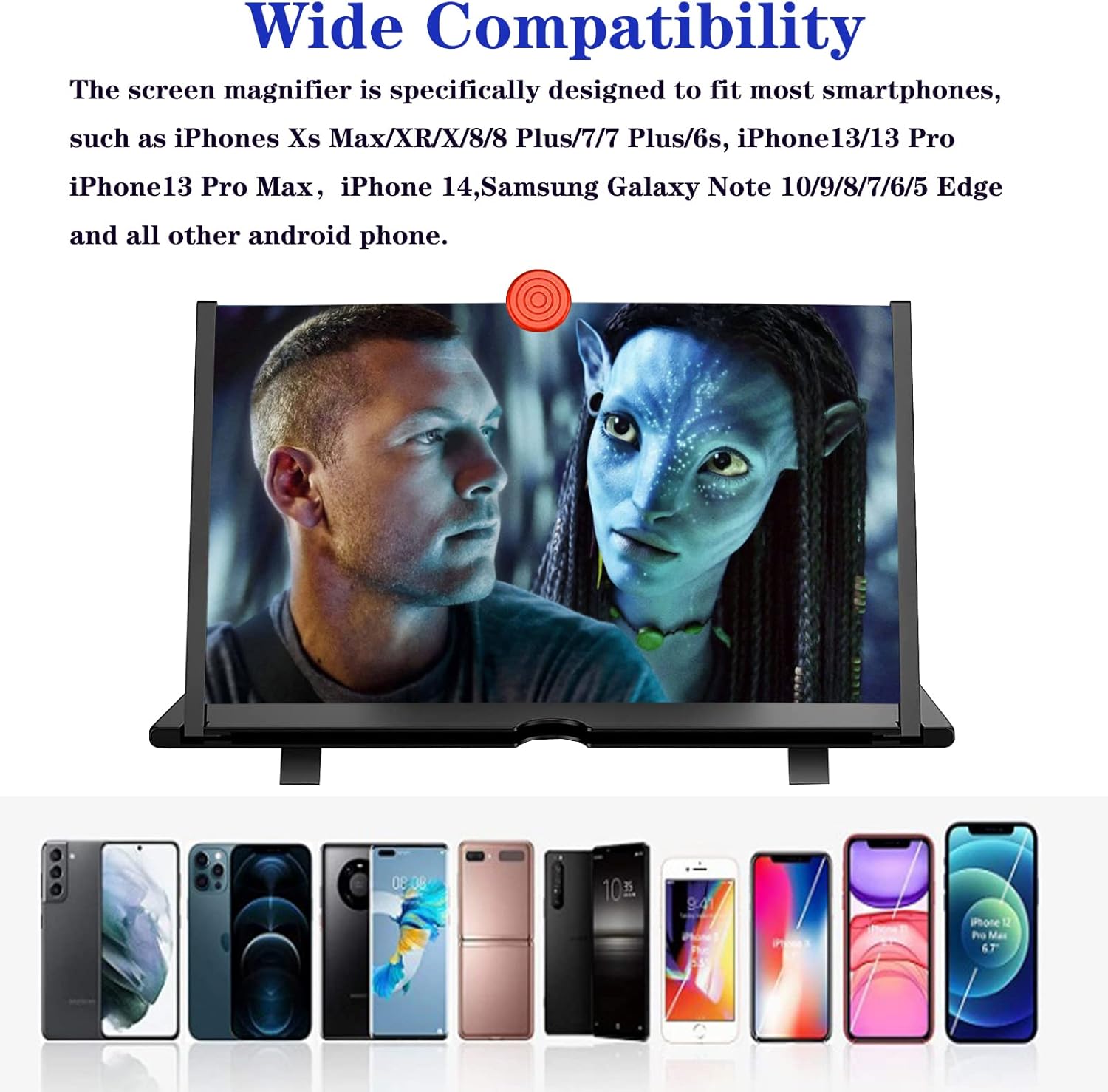 Phone Screen Magnifier with Acrylic Lens and Adjustable Stand, 16 Inch Display All Vera Mart