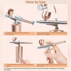Rechargeable Airbrush with 60-Minute Runtime and Three Pressure Settings All Vera Mart