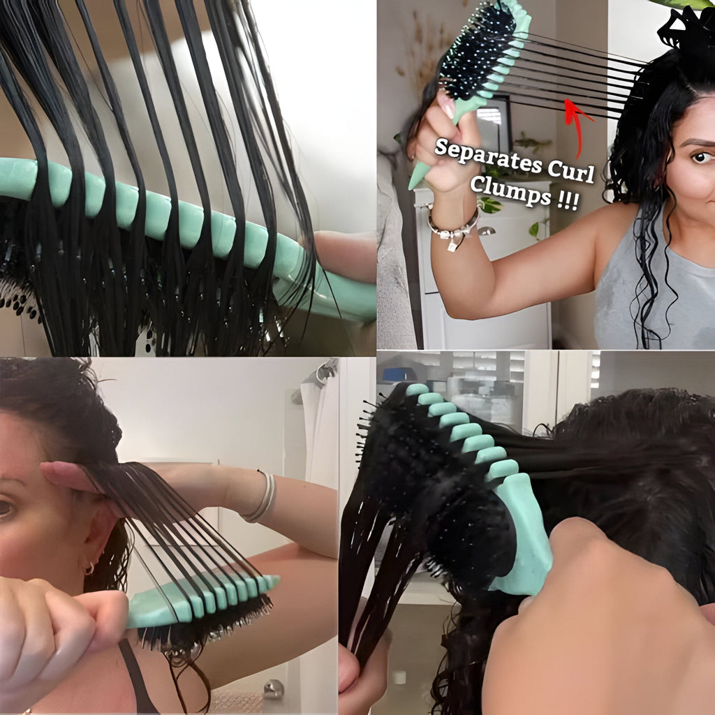 Boar Bristle Curl Brush with Detangling Action and Curl Shaping Design All Vera Mart